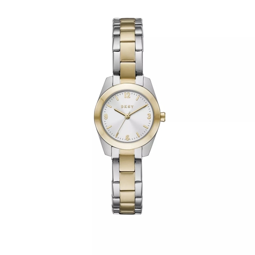DKNY Nolita Three-Hand Stainless Steel Watch Silver Gold Orologio da abito