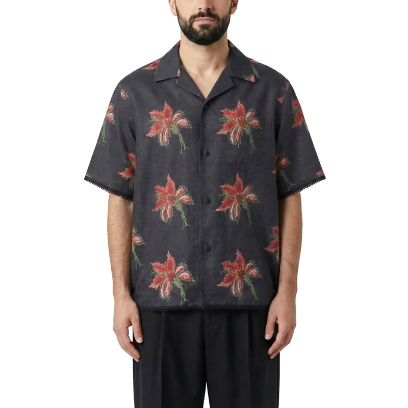 Valentino Garavani Chemise "Bowling" Shirt Black Black(Image 4)