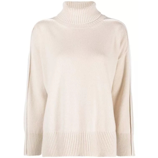 Lorena Antoniazzi Piped-Trim Roll-Neck Knitwear Beige Jumper Neutrals 