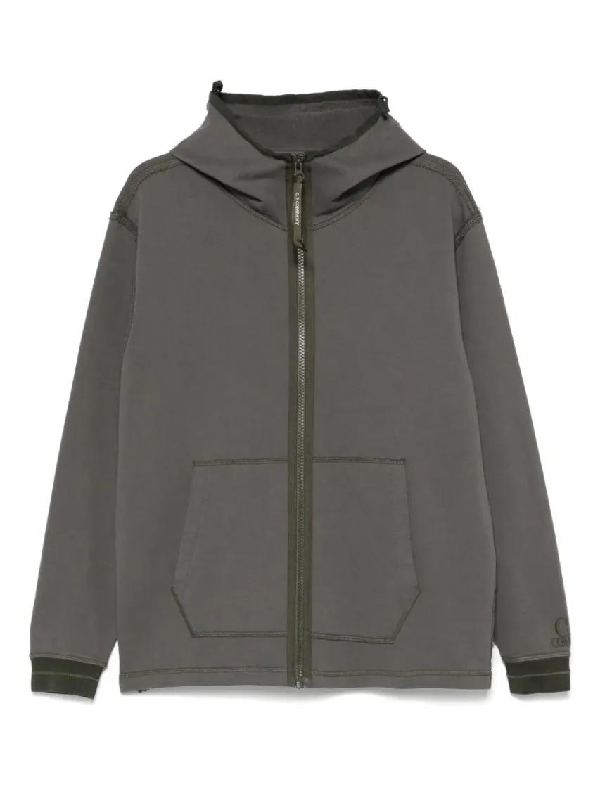 Thumbnail - CP Company - Diagonal Fleece Hoodie - Größe XL - grün