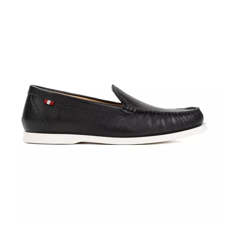 Bally Loafer Black Grained Deer Leather Nadim Mocassin Black