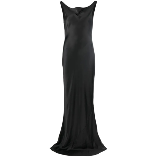 Norma Kamali Avondjurken Cowl-Neck Satin Gown Black