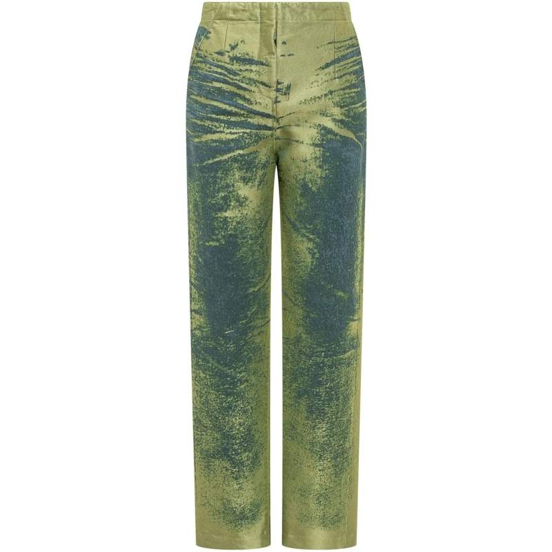 Diesel Pantalon Pantalone a Gamba Dritta con Stampa Astratta grün
