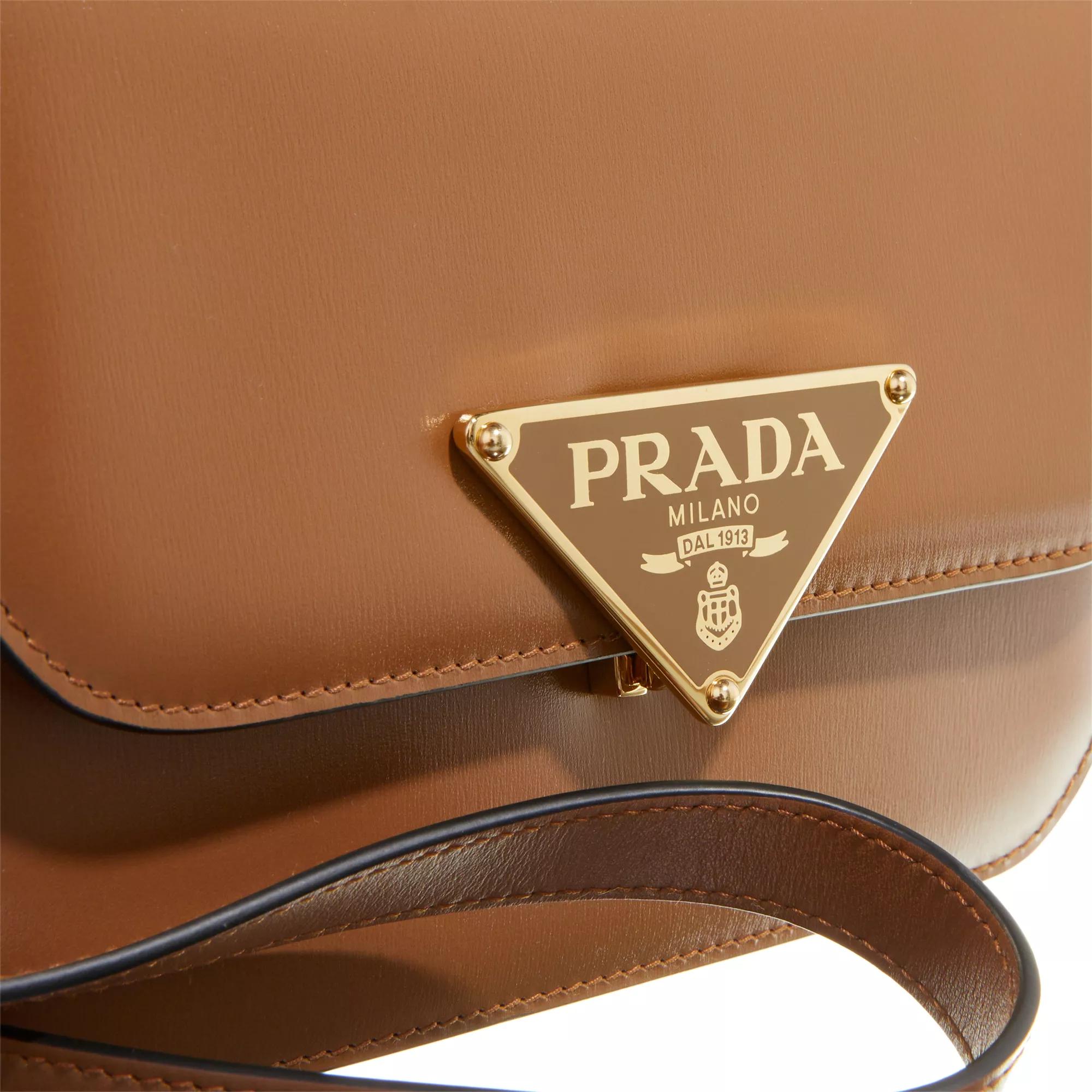 Prada Crossbody bags Embleme Logo Plaque Shoulder Bag in bruin