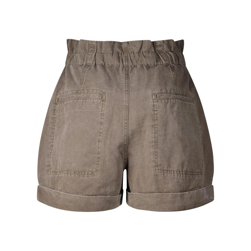 Etoile Isabel Marant Bermuda-Shorts Relaxed Fit Cotton-Linen Blend Bermudas Brown(Image 4)