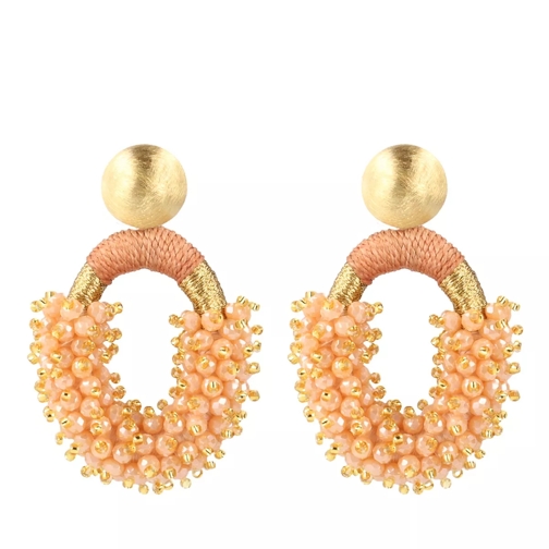 LOTT.gioielli CE GB SI Combi Oval M Double Stones Peach *00000 # Peach Drop Earring