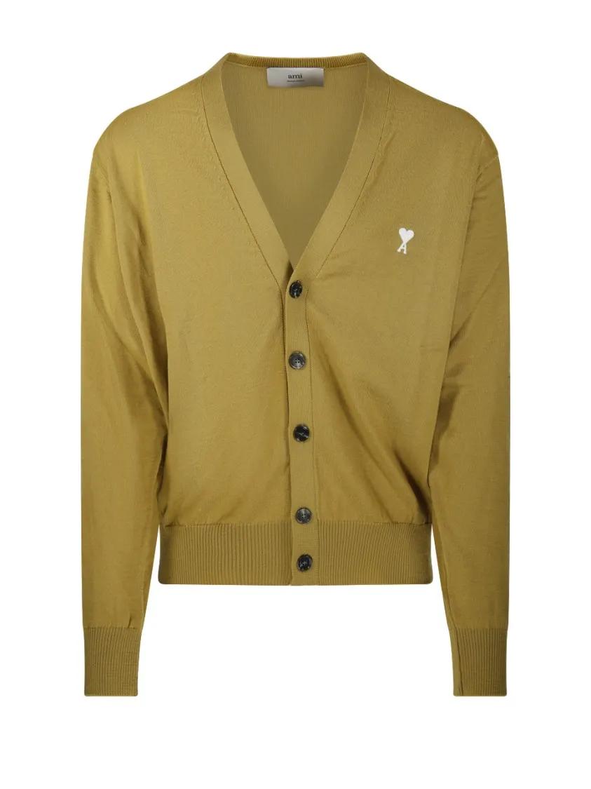 Thumbnail - AMI Paris - Off White Adc Cardigan - Größe XXL - grün