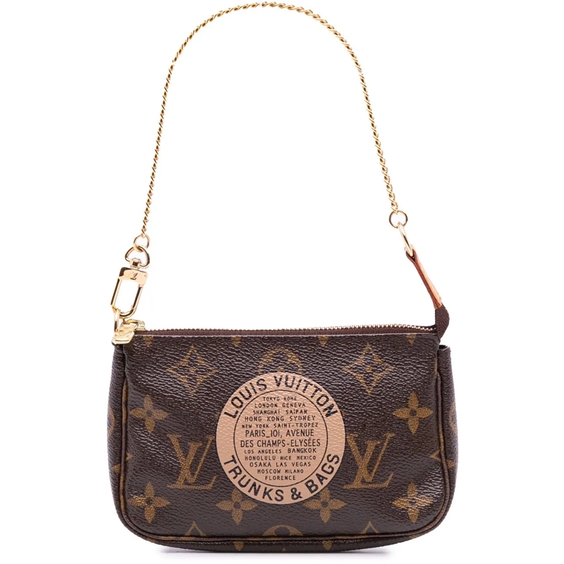 Louis Vuitton Tote Monogram Trunks and Bags Mini Pochette Accessoires braun