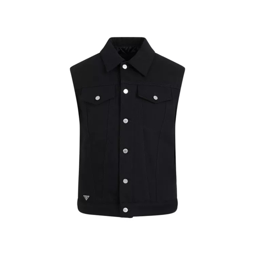 Prada Denim Black Cotton Vest Black 