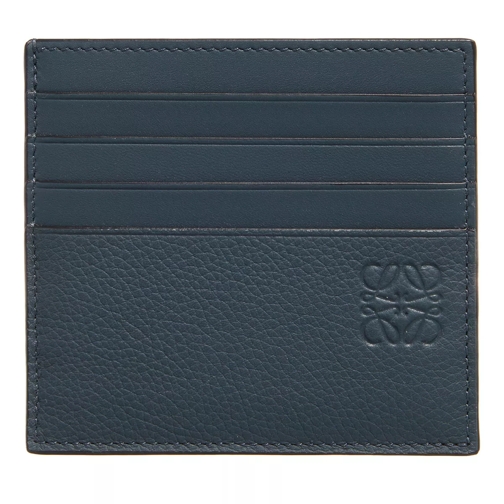 Loewe Open Plain Cardholder in Soft Grained Calskin Onyx Blue Card Case