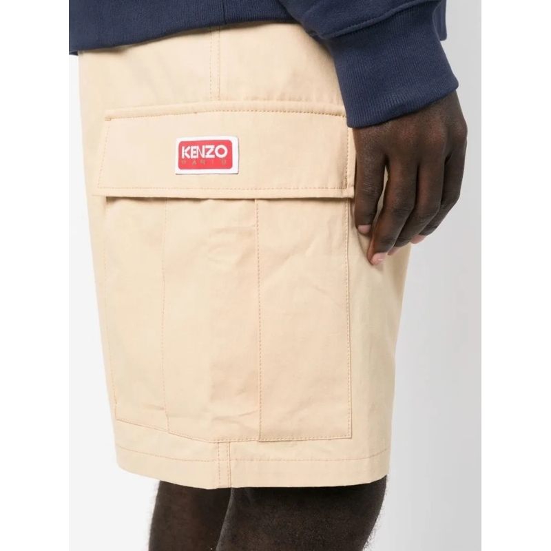 Kenzo Legere Shorts Mid-Thigh Cargo Shorts With Multiple Pockets Neutrals (Image 4)