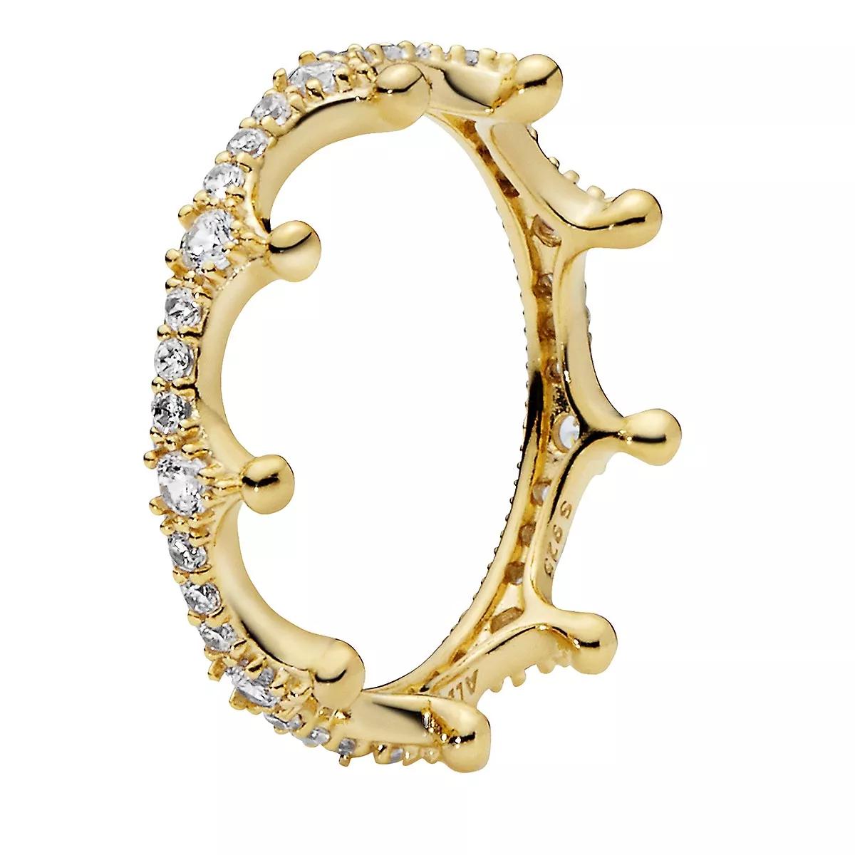 Pandora Klar Funkelnde Krone Ring 14k Gold-plated metal blend | Ring | fashionette