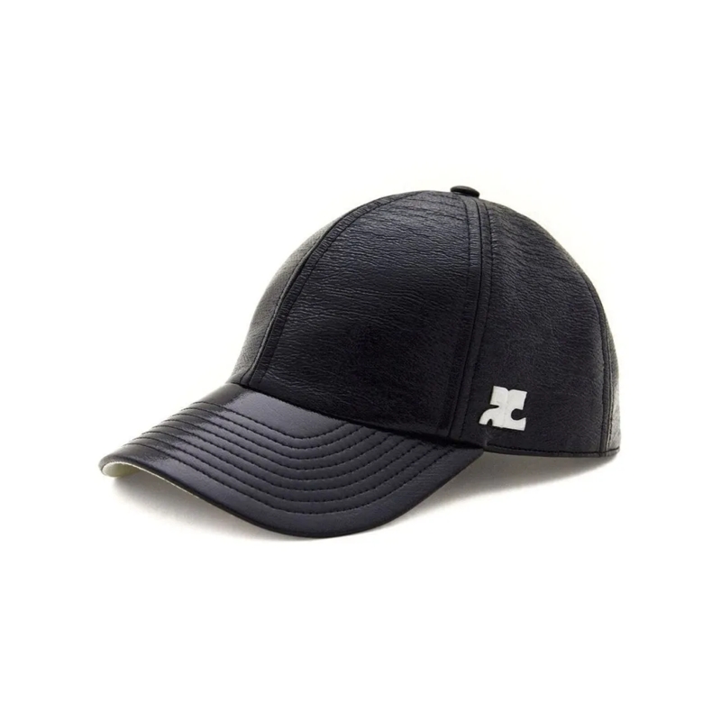 Courrèges Hut Stretch-Cotton Logo Patch Cap Black