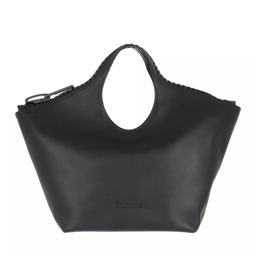 Balenciaga Megazip Medium Handle Basket Bag Calfskin Black Tote