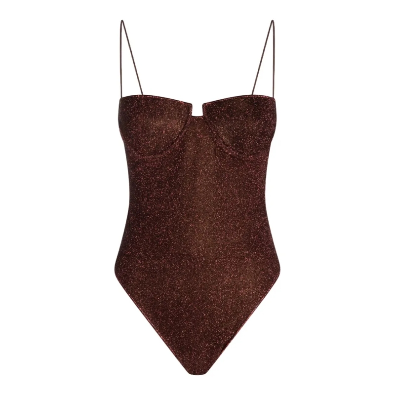 Oséree  Refined Brown Swimsuit With Classic Silhouette Brown