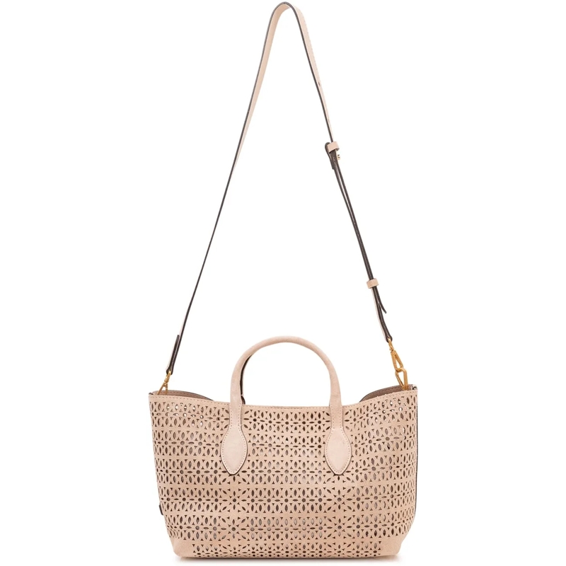 Gianni Chiarini Shopper Borsa Tote Traforata con Doppi Manici beige(Image 4)