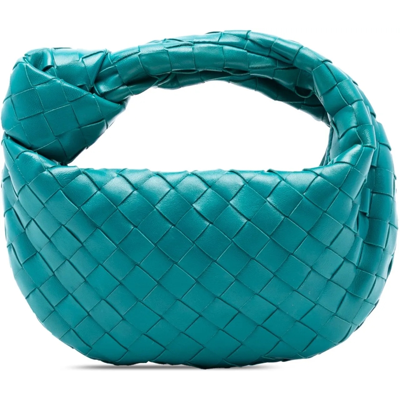 Bottega Veneta Schultertasche Mini Nappa Intrecciato Jodie blau