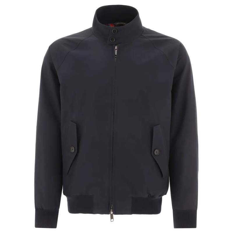 Baracuta Bomberjacke Classic Bomber Jacket With Tartan Lining Black