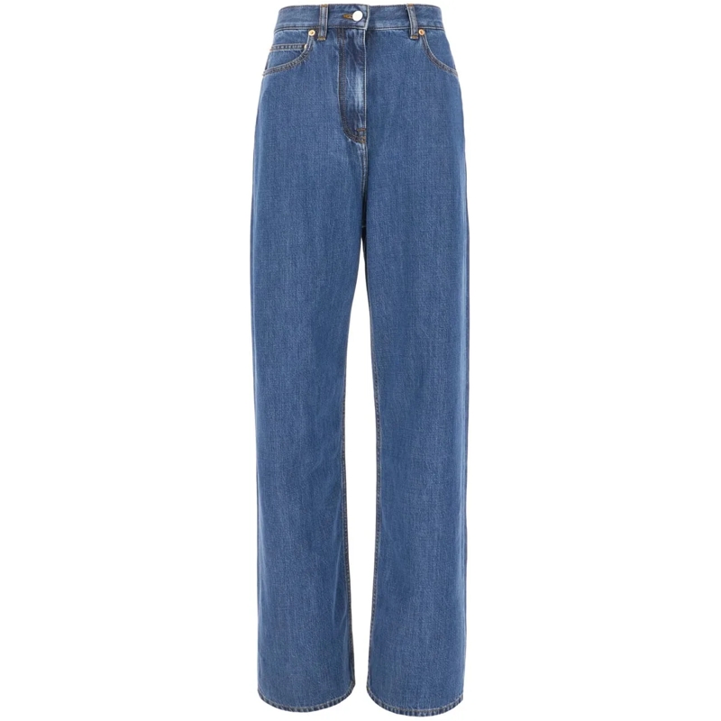 Valentino Garavani Jeans à jambe droite Wide Leg Denim Jeans Blue