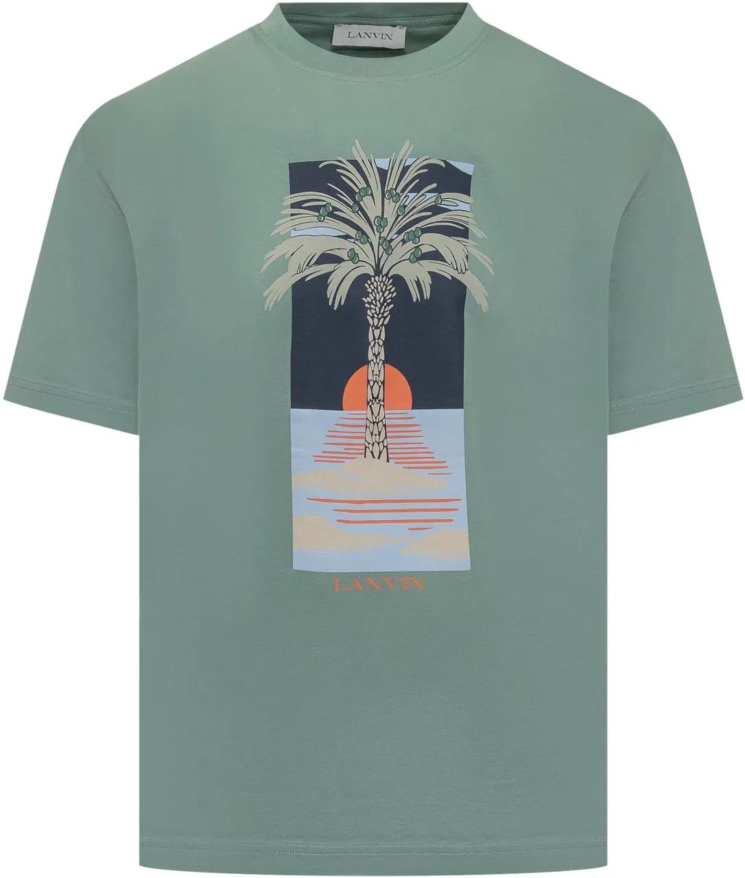 Thumbnail - Lanvin - T-Shirt con Stampa - Größe M - grün