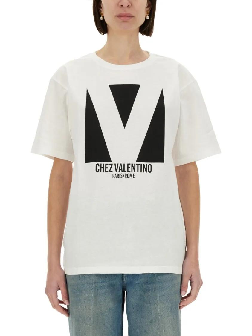 Thumbnail - Valentino Garavani - Relaxed Fit Cotton Print T-Shirt - Größe XS - weiß