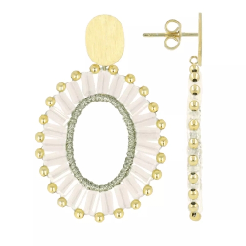 LOTT.gioielli CE SI Open Oval Flat Beads S  Ivory/Gold Drop Earring