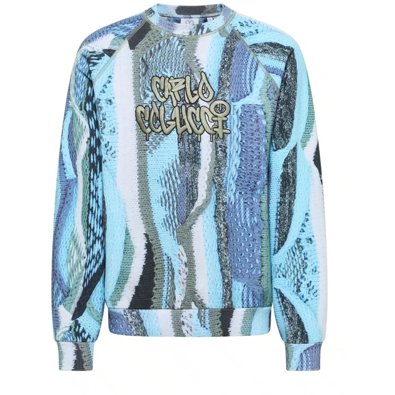 Carlo Colucci  Zoom In Sweater Light Blue blau