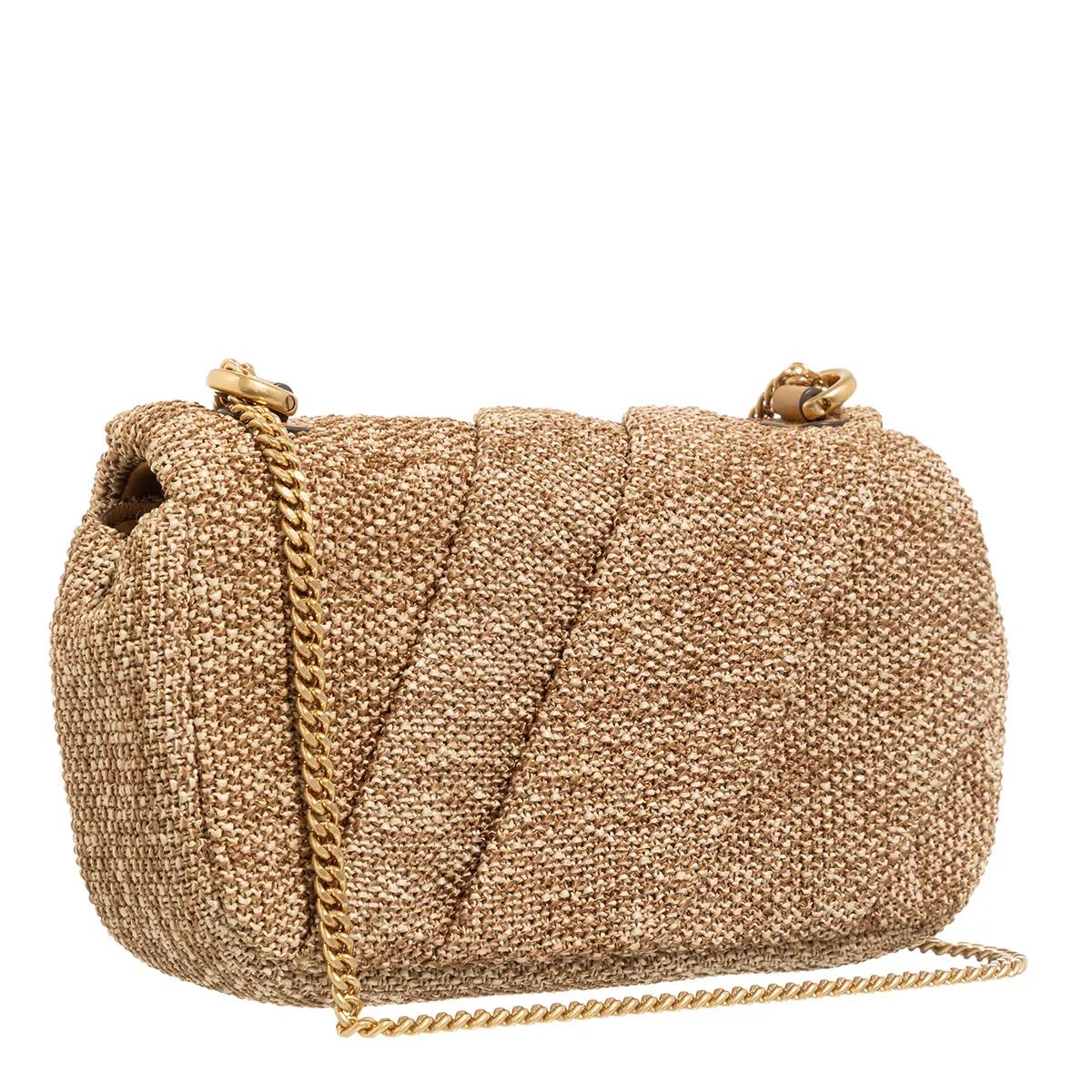 TORY BURCH Crossbody bags Kira Draped Raffia Mini Flap Bag in bruin