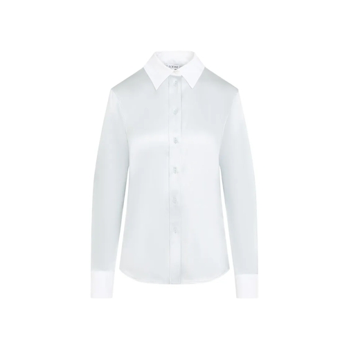 Loewe Shirts Light Blue Silk Shirt White