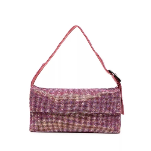 Benedetta Bruzziches Vitty La Grande Shoulder Bag With All-Over Crystal Pink Schoudertas