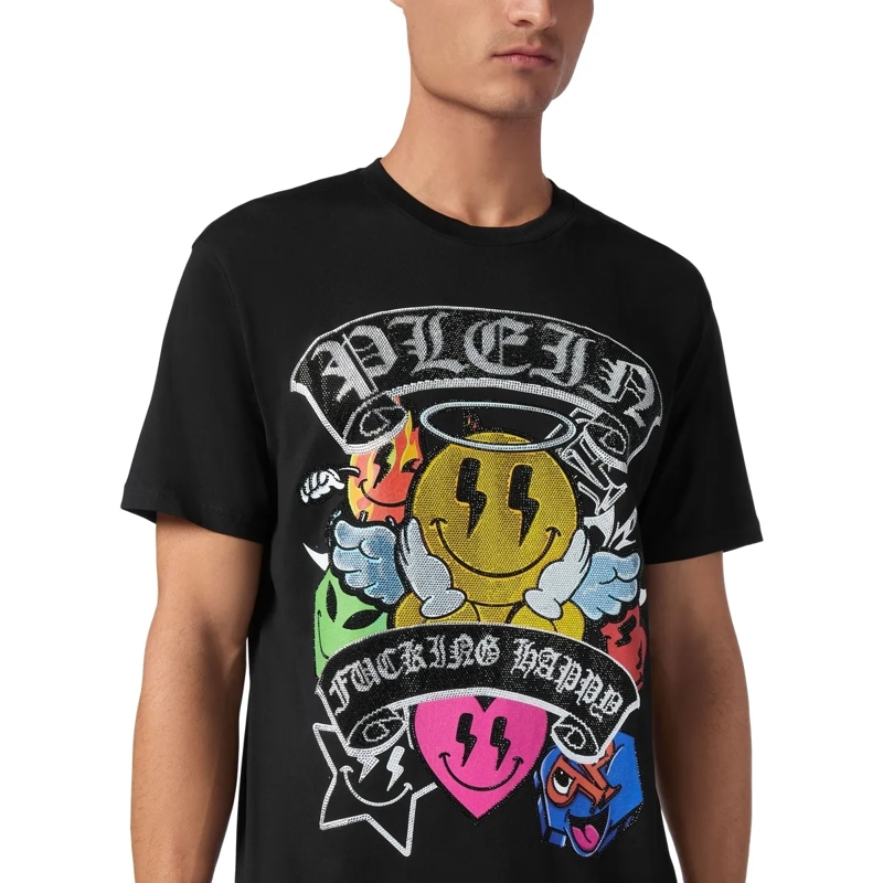 Philipp Plein T-Shirt T-Shirt Smile Mit Schmucksteinen schwarz(Image 2)