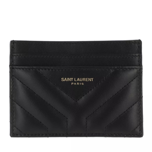 Saint Laurent Joan Card Case Quilted Leather Black Kartenhalter