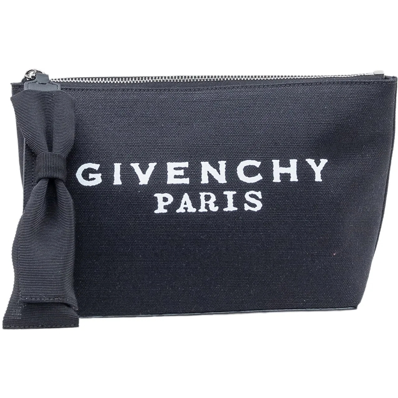 Givenchy Clutch Pochette con Fiocco sulla Zip schwarz