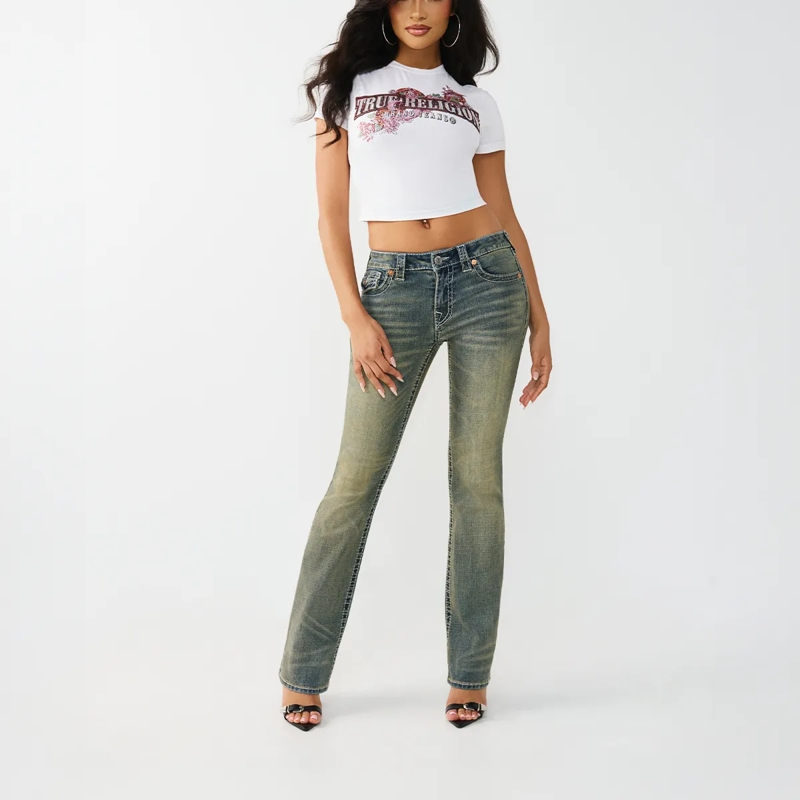 True Religion T-Shirt - Verkürzte Passform- Figurbetont- Nauchfrei- Z weiss(Image 2)