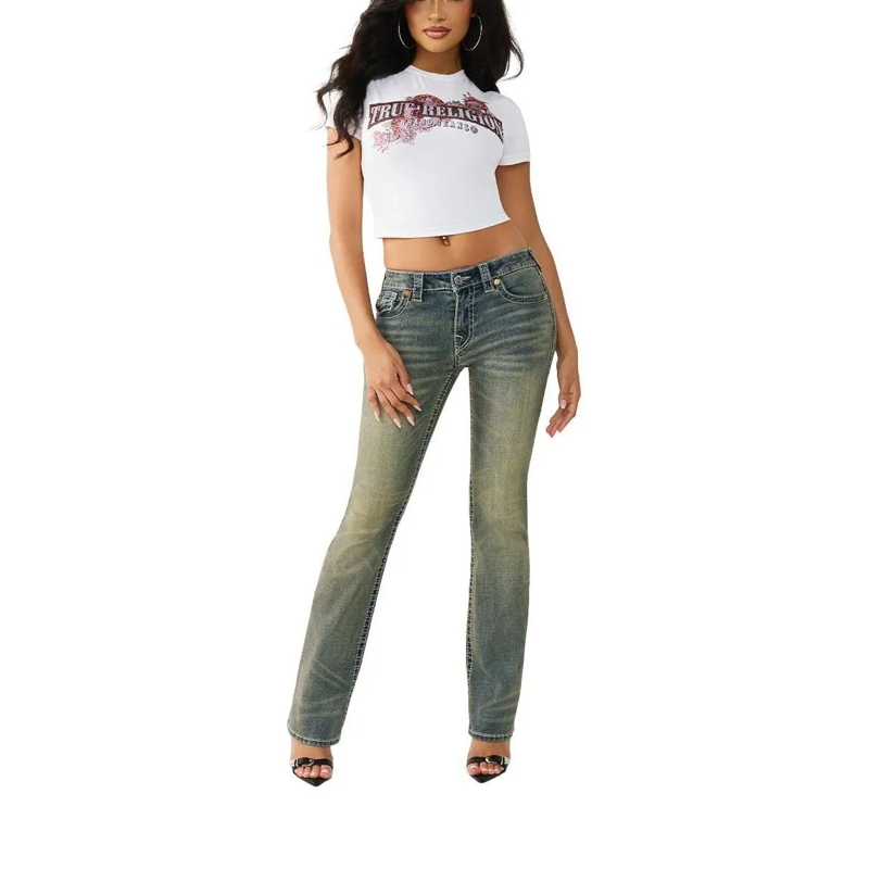 True Religion T-Shirt - Verkürzte Passform- Figurbetont- Nauchfrei- Z weiss(Image 2)