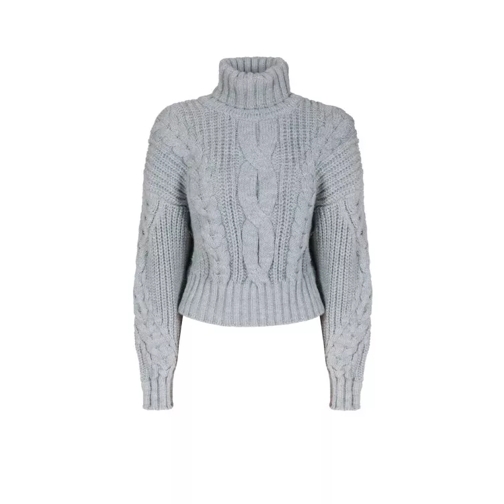 Mvp Wardrobe Braided Wool Blend Sweater Grey 