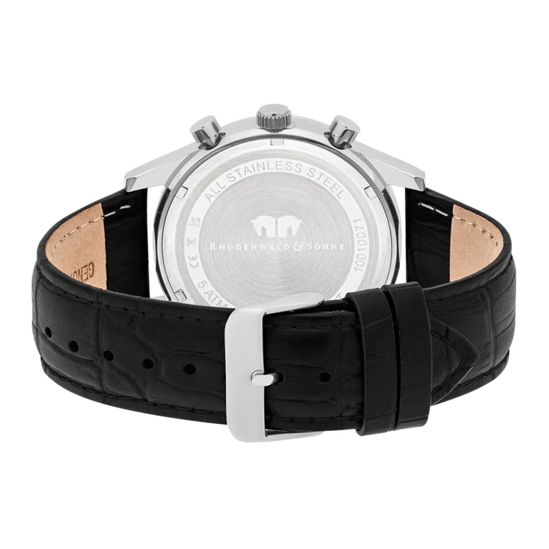 Rhodenwald & Söhne Automatikuhr Herren Armbanduhr Goodwill Echtleder silber(Image 5)