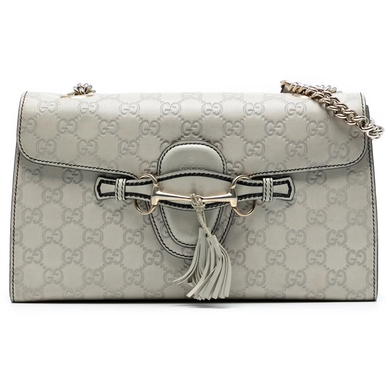 Gucci Sac à bandoulière Medium Guccissima Emily Shoulder Bag grau