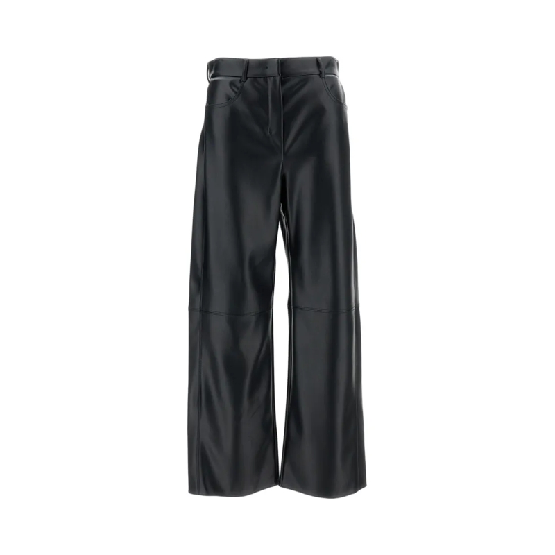 Max Mara  Black Faux Leather Trousers Black