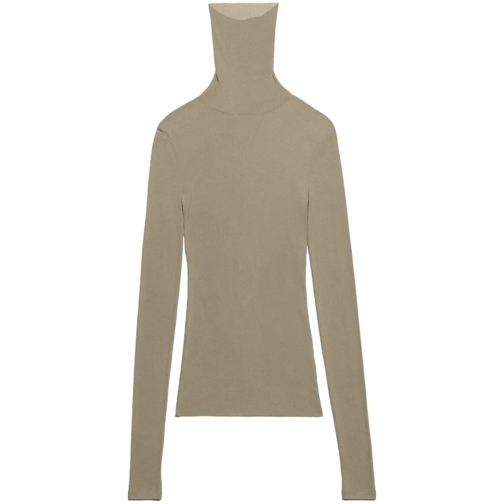 AMI Paris Pull à col roulé High-Neck Ribbed-Knit Knitwear Jumper Neutrals