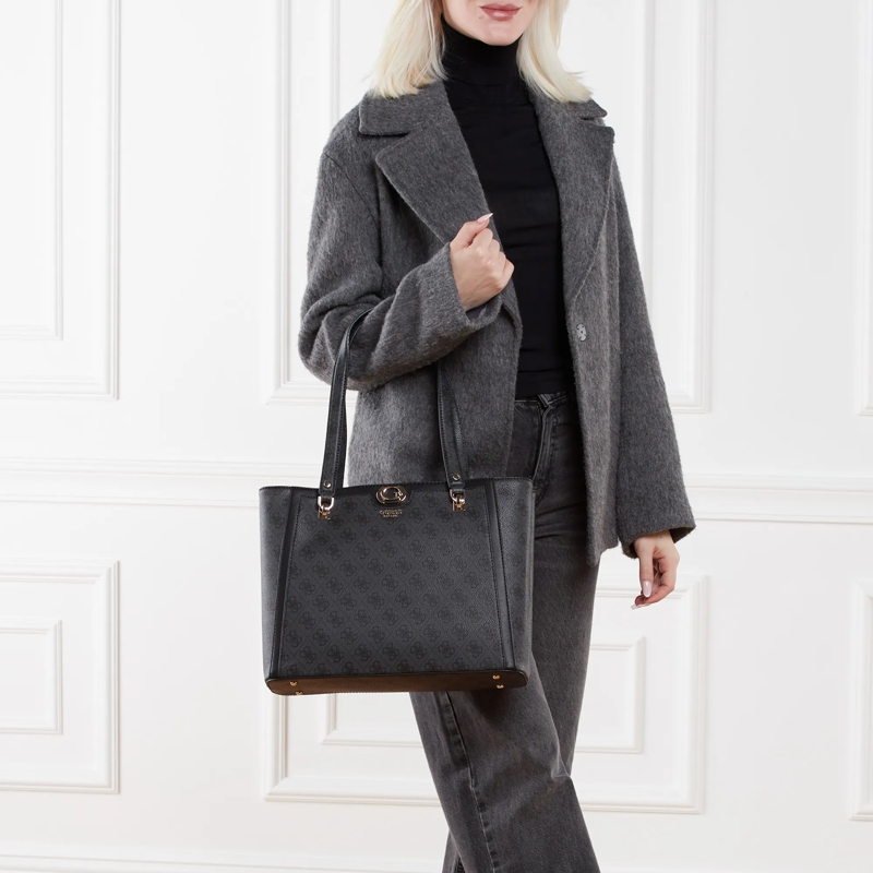 Guess Shopper Orlina Logo Noel Tote Coal Logo(Image 2)