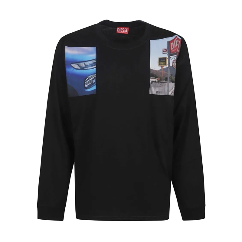 Diesel Pullover Organic Cotton Jersey Sweater Black