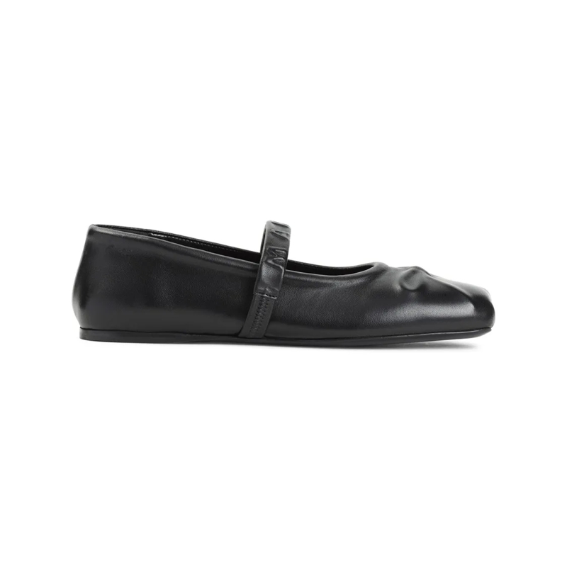 Marni Ballerines Black Ovine Leather Mary Jane Ballerinas Black