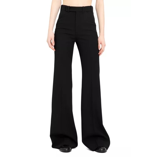 Chloé Flared Wool Tailored Trousers Black 