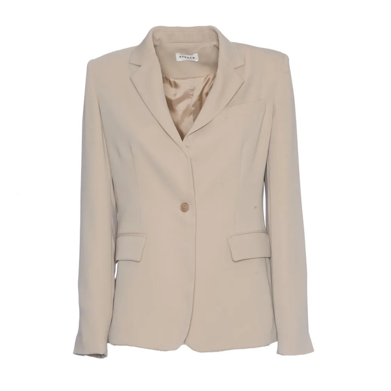 P.A.R.O.S.H. Blazer Single-Button Blazer With Tailored Silhouette In S Neutrals
