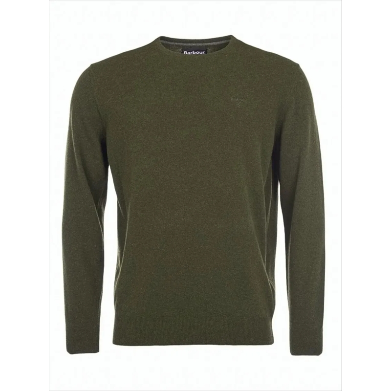 Barbour  Classic Fit Lambswool Sweater With Embroidered Det Grey