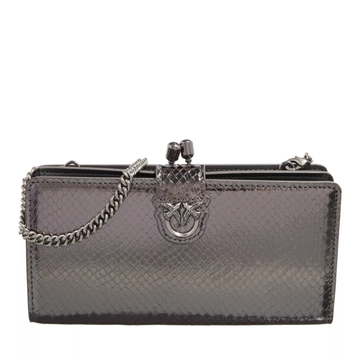 Pinko Continental  Argento Scuro Old Silver Wallet On A Chain