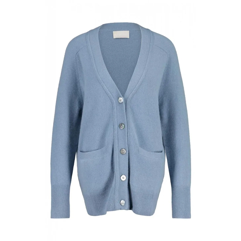 Hemisphere Strickjacke Weite Strickjacke aus Kaschmir blau