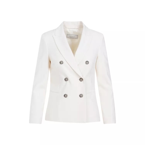 Peserico Beige Double-Breasted Jacket White 