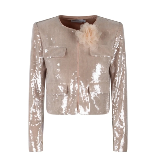 Self Portrait Veste en shearling Champagne Sequin Jacket Neutrals